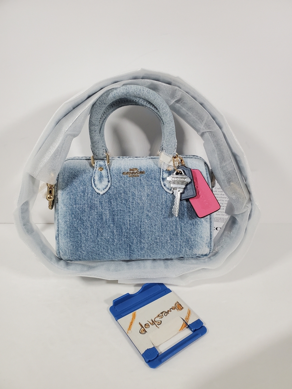 NWT Coach Mini Rowan Crossbody Bag Loved Denim CDY30 IM/ Light Indigo